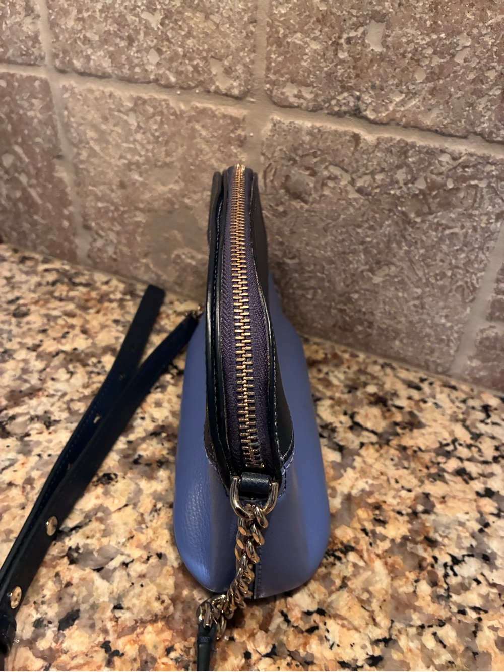 kate spade Sylvia Small Two-Tone Blue Dome Crossbody with Gold Chain - Picture 6 of 7